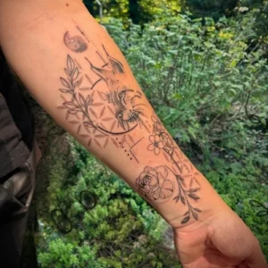 tatouage histoire de ma vie lynx avant-bras