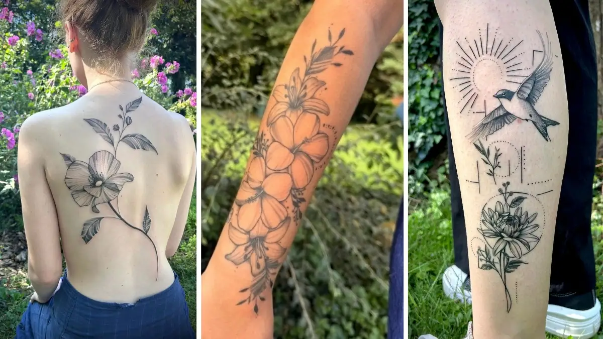 Tattoos floraux astrologiques tatouages fleurs signes astrologiques