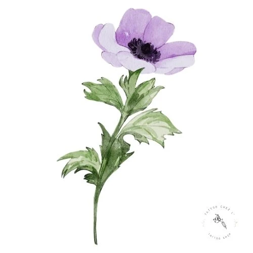 Anémone - Résilience et souvenir Anémone, fleur symbolisant la résilience et le souvenir en tatouage